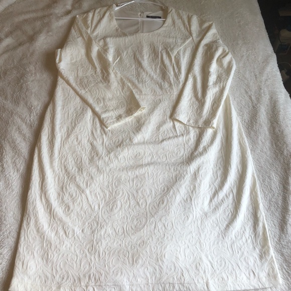 Plus Size Ivory Evening Dress - Picture 2 of 5